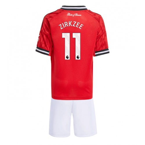 Manchester United Joshua Zirkzee #11 Replika Hemmatröja Barn 2025-26 Kortärmad (+ Korta byxor)